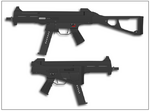 Heckler & Koch UMP its stock extended and folded both and from both sides
